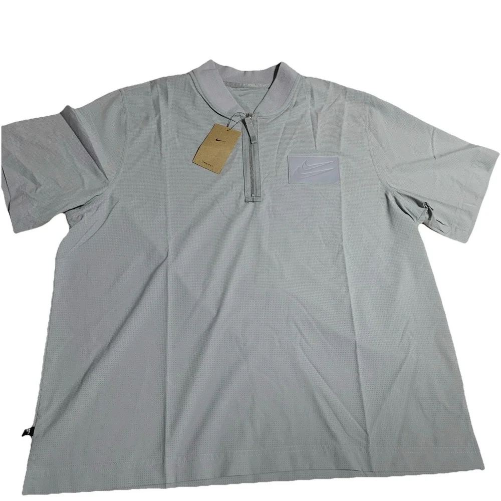 Nike NBA Kevin Durant 1/4 Zip Mens Size L Gray Short‎  Sleeve Shirt HJ4213-012